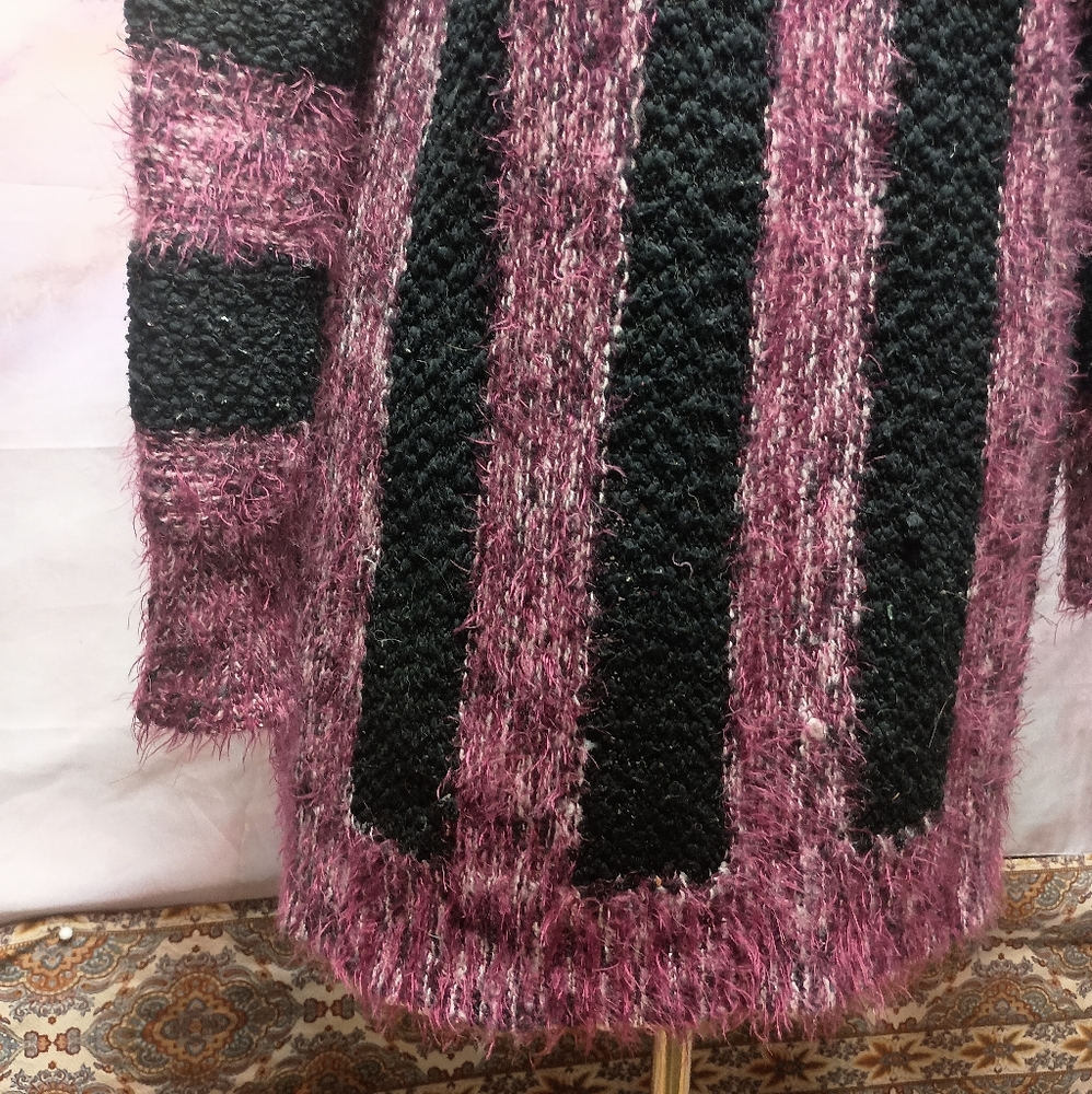 Chelsea & Theodore Fuzzy Striped Cardigan - Picture 5 of 6